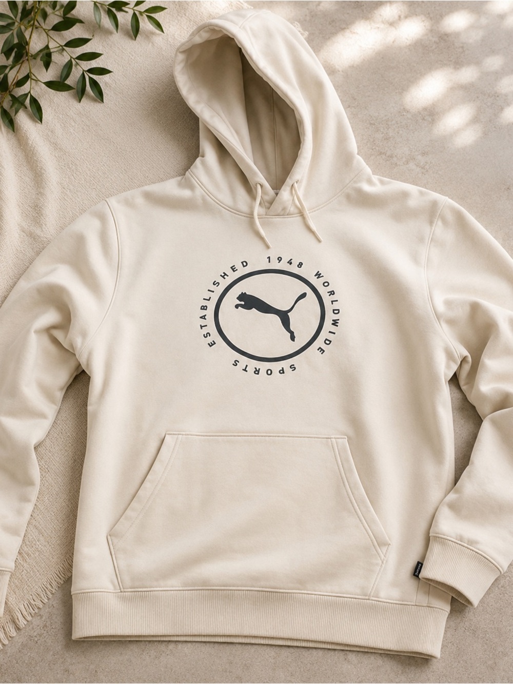 Puma Cream Hoodie with Logo